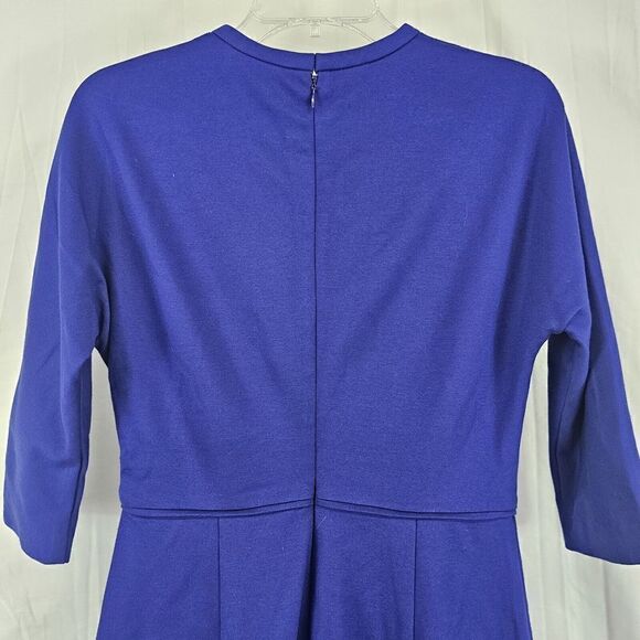 Trina Turk Women's Size 4 Blue Cutout Sheath Business Career Keyhole Half Sleeve - Picture 9 of 9